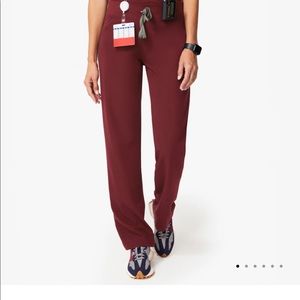 XS Regular Figs Livingston Basic Scrub Pants- Burgundy